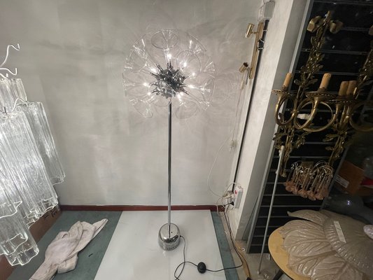 Sputnik Glass & Chrome Floor Lamp, 1980s-JJC-1795809