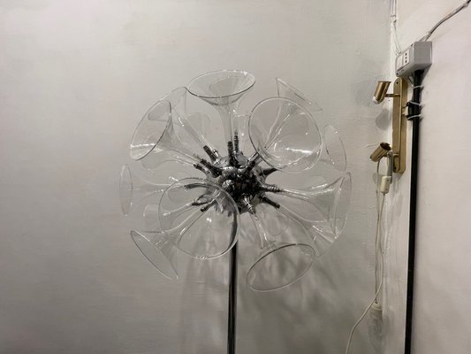 Sputnik Glass & Chrome Floor Lamp, 1980s-JJC-1795809