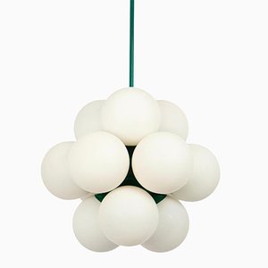 Sputnik Green Pendant Light in Opal Glass from Kaiser Idell / Kaiser Leuchten, Germany, 1970s-UGR-1718797