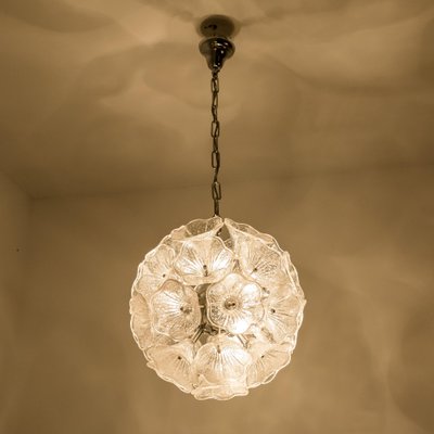 Sputnik Murano Glass and Chrome Chandelier in the Style of Venini, 1960s-VDW-861040