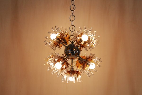 Sputnik Murano Glass and Chromed Iron Chandelier by Carlo Nason for Mazzega, 1970s-TOI-580134