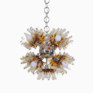 Sputnik Murano Glass and Chromed Iron Chandelier by Carlo Nason for Mazzega, 1970s-TOI-580134