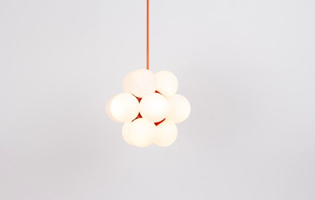 Sputnik Orange Pendant Light Opal Glass from Kaiser Idell / Kaiser Leuchten, Germany, 1970s-UGR-1744882