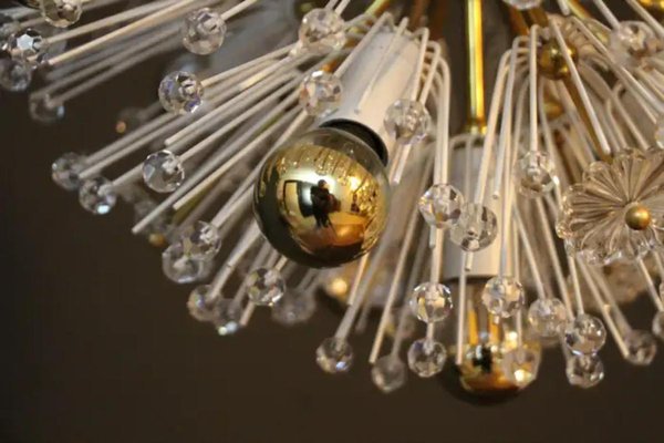 Sputnik Snowball Dandelion Chandelier Emil Stejnar for Nikoll, 1950s-YF-1763594