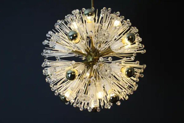 Sputnik Snowball Dandelion Chandelier Emil Stejnar for Nikoll, 1950s-YF-1763594