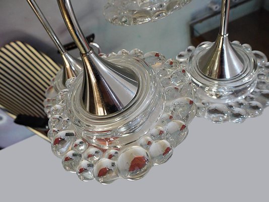 Sputnik Water Drop Flush Mount in Murano Glass & Chrome from Peill & Putzler, Germany, 1960s-DEK-1118202