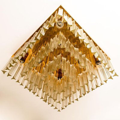 Square 3-Tiers Venini Gilt-Plated Flush Mount from Venini, 1960-VDW-1444332