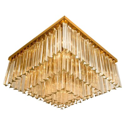 Square 3-Tiers Venini Gilt-Plated Flush Mount from Venini, 1960-VDW-1444332