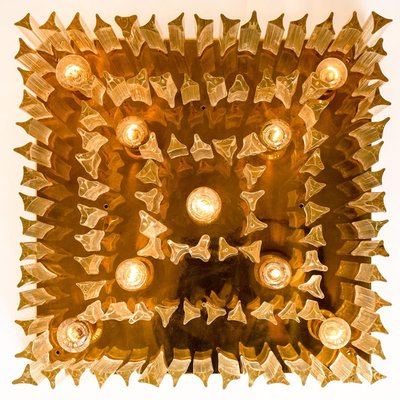 Square 3-Tiers Venini Gilt-Plated Flush Mount from Venini, 1960-VDW-1444332