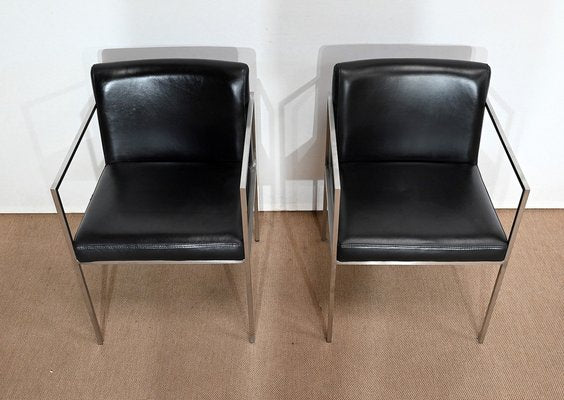 Square Armchairs in Imitation Leather, 1970, Set of 2-RVK-1406508