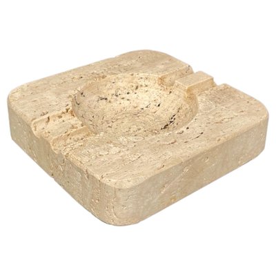 Square Ashtray in Travertine Attributed to Fratelli Mannelli, Italy, 1970s-LYQ-1288544