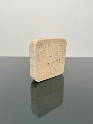 Square Ashtray in Travertine Attributed to Fratelli Mannelli, Italy, 1970s-LYQ-1288544