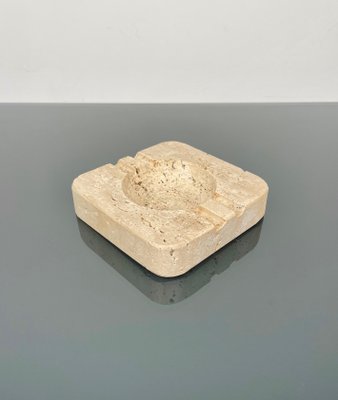 Square Ashtray in Travertine Attributed to Fratelli Mannelli, Italy, 1970s-LYQ-1288544