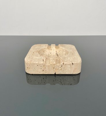 Square Ashtray in Travertine Attributed to Fratelli Mannelli, Italy, 1970s-LYQ-1288544