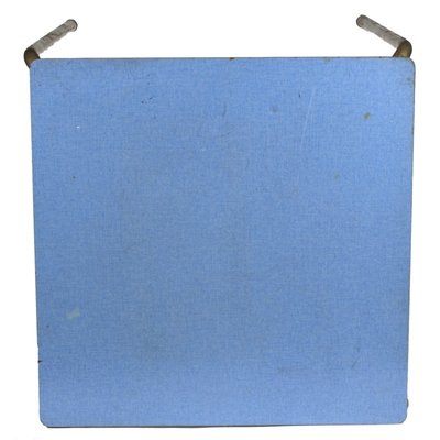 Square Bar Table in Blue Formica and with Metal Structure, Italy 1960-RAQ-1416990