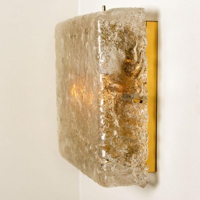 Square Brass & Glass Flush Mount Lights from Limburg Glashütte, 1970s-VDW-1353404