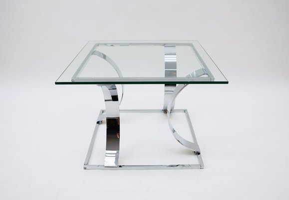 Square Chrome Coffee Table, 1970s, Italy-KQB-989146