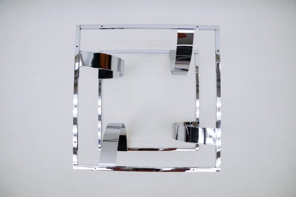 Square Chrome Coffee Table, 1970s, Italy-KQB-989146