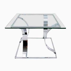 Square Chrome Coffee Table, 1970s, Italy-KQB-989146