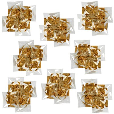 Square Crystal & Gold-Plated Sconces from Kinkeldey, Germany, 1970s-VDW-950177