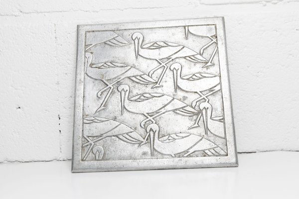 Square Dish with Silver Storks, 1960s-VQY-1744144