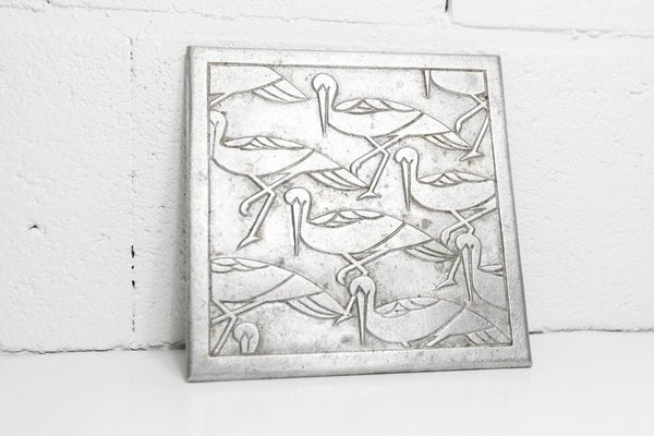 Square Dish with Silver Storks, 1960s-VQY-1744144