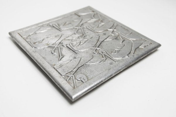 Square Dish with Silver Storks, 1960s-VQY-1744144