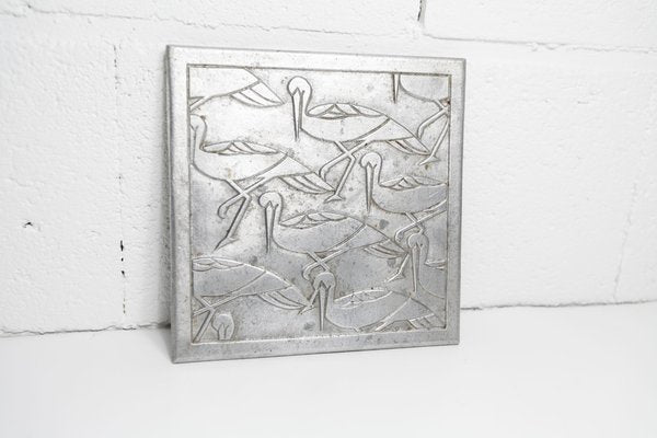 Square Dish with Silver Storks, 1960s-VQY-1744144