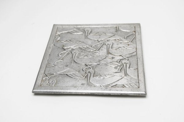 Square Dish with Silver Storks, 1960s-VQY-1744144