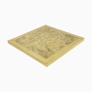 Square Etched Brass Coffee Table by Armand Jonckers, 1970s-NJJ-955132