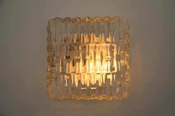 Square Glass Flush Mount or Wall Lamp, 1960s-KQB-1818315