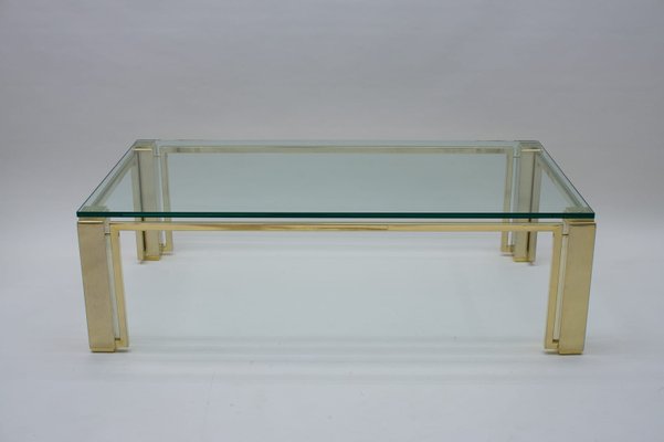 Square Golden Coffee Table, France, 1970s-KQB-942233