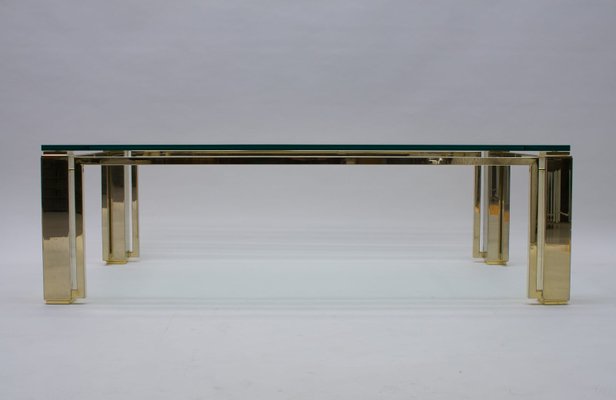 Square Golden Coffee Table, France, 1970s-KQB-942233