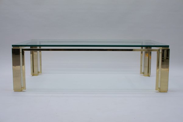 Square Golden Coffee Table, France, 1970s-KQB-942233