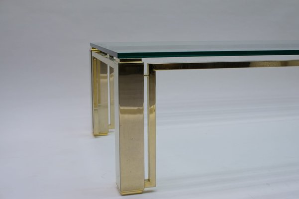 Square Golden Coffee Table, France, 1970s-KQB-942233