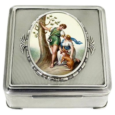 Square Guilloche Silver Jewelry Box-UCH-1321754