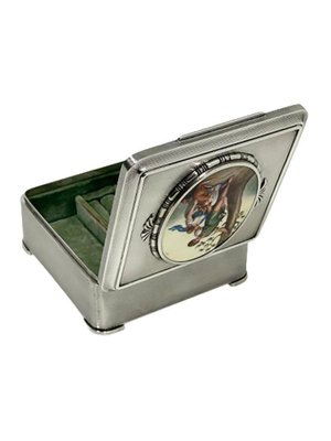 Square Guilloche Silver Jewelry Box-UCH-1321754