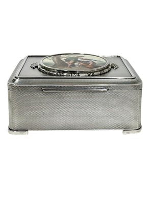 Square Guilloche Silver Jewelry Box-UCH-1321754