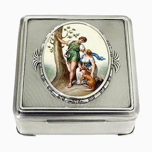 Square Guilloche Silver Jewelry Box-UCH-1321754