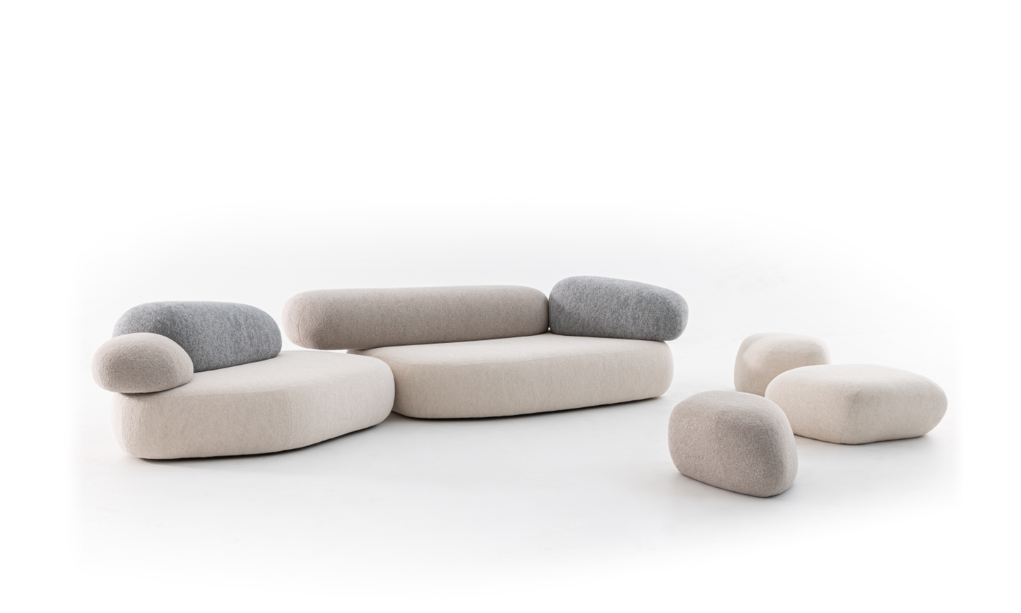 PEBBLE RUBBLE - Sectional modular sofa