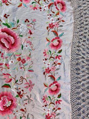 Square Silk Embroidered Manila Piano Shawl-YMM-1156989