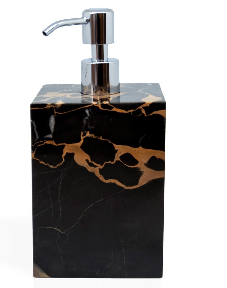 Square Soap Dispenser in Portoro Marble