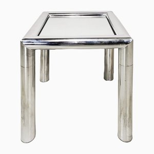 Square Steel and Mirror Coffee Table by Renato Zevi, 1970s-PRS-1289780