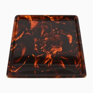 Square Tortoiseshell Effect Acrylic Serving Tray by Christian Dior, Italy, 1970s-JDR-1798569