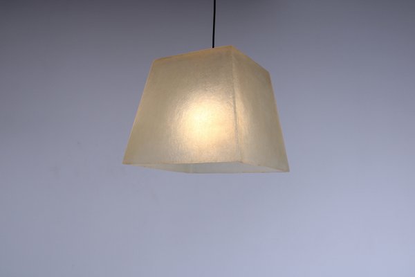 Square Transparent Fiberglass Look Pendant Lamp attributed to Roche Bobois, 1990s-XT-2028279