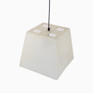 Square Transparent Fiberglass Look Pendant Lamp attributed to Roche Bobois, 1990s-XT-2028279