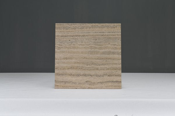 Square Travertine Coffee Table in the Style of Up&Up Mangiarotti, Italy, 1970s-TE-892945