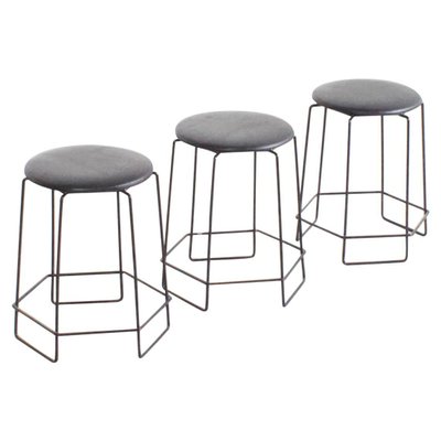 Square Wire Stools by Verner Panton, 1960s, Set of 3-QT-1263461