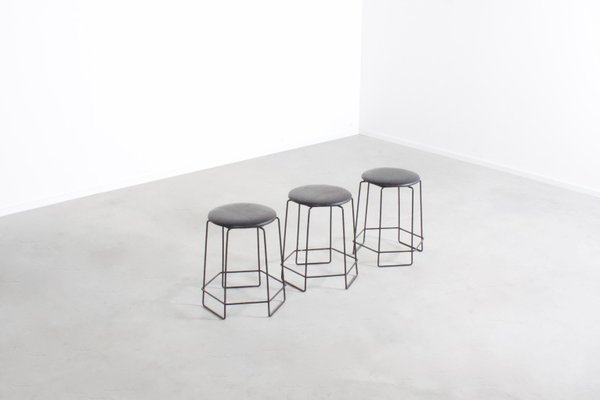 Square Wire Stools by Verner Panton, 1960s, Set of 3-QT-1263461