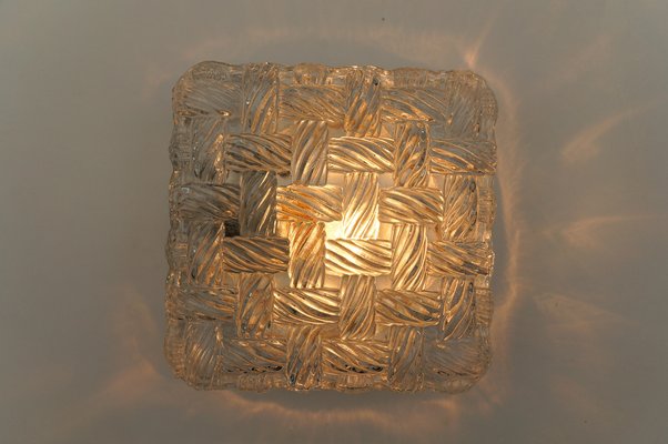 Square Woven Glass Wall Lamp, Germany. 1960s-KQB-1814562